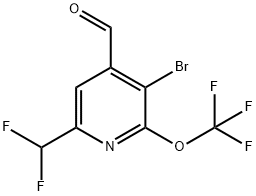 3-Bromo-6-(difluoromethyl)-2-(trifluoromethoxy)pyridine-4-carboxaldehyde Structure