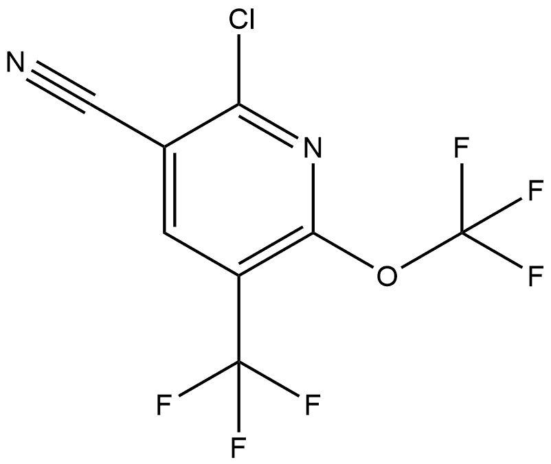 2-Chloro-3-cyano-6-(trifluoromethoxy)-5-(trifluoromethyl)pyridine Structure