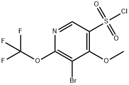 3-Bromo-4-methoxy-2-(trifluoromethoxy)pyridine-5-sulfonyl chloride Structure