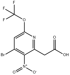 4-Bromo-3-nitro-6-(trifluoromethoxy)pyridine-2-acetic acid Structure
