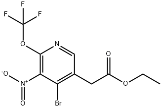 Ethyl 4-bromo-3-nitro-2-(trifluoromethoxy)pyridine-5-acetate Structure