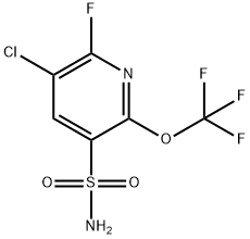 3-Chloro-2-fluoro-6-(trifluoromethoxy)pyridine-5-sulfonamide Structure