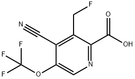 4-Cyano-3-(fluoromethyl)-5-(trifluoromethoxy)pyridine-2-carboxylic acid Structure