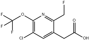 3-Chloro-6-(fluoromethyl)-2-(trifluoromethoxy)pyridine-5-acetic acid Structure