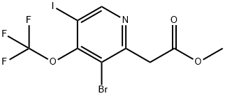 Methyl 3-bromo-5-iodo-4-(trifluoromethoxy)pyridine-2-acetate Structure