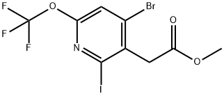 Methyl 4-bromo-2-iodo-6-(trifluoromethoxy)pyridine-3-acetate Structure