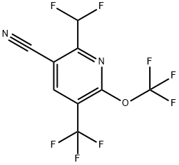 3-Cyano-2-(difluoromethyl)-6-(trifluoromethoxy)-5-(trifluoromethyl)pyridine Structure