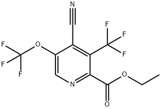 Ethyl 4-cyano-5-(trifluoromethoxy)-3-(trifluoromethyl)pyridine-2-carboxylate Structure