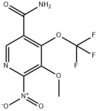 3-Methoxy-2-nitro-4-(trifluoromethoxy)pyridine-5-carboxamide Structure