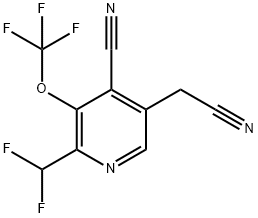 4-Cyano-2-(difluoromethyl)-3-(trifluoromethoxy)pyridine-5-acetonitrile Structure