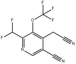 5-Cyano-2-(difluoromethyl)-3-(trifluoromethoxy)pyridine-4-acetonitrile Structure