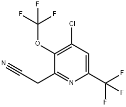 4-Chloro-3-(trifluoromethoxy)-6-(trifluoromethyl)pyridine-2-acetonitrile Structure