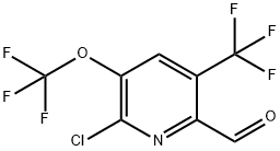 2-Chloro-3-(trifluoromethoxy)-5-(trifluoromethyl)pyridine-6-carboxaldehyde Structure