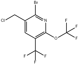 2-Bromo-3-(chloromethyl)-6-(trifluoromethoxy)-5-(trifluoromethyl)pyridine Structure