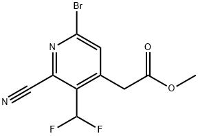 Methyl 6-bromo-2-cyano-3-(difluoromethyl)pyridine-4-acetate 구조식 이미지