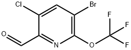 3-Bromo-5-chloro-2-(trifluoromethoxy)pyridine-6-carboxaldehyde Structure