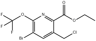 Ethyl 3-bromo-5-(chloromethyl)-2-(trifluoromethoxy)pyridine-6-carboxylate Structure