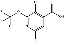 3-Bromo-6-iodo-2-(trifluoromethoxy)pyridine-4-carboxylic acid Structure