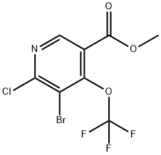 Methyl 3-bromo-2-chloro-4-(trifluoromethoxy)pyridine-5-carboxylate Structure