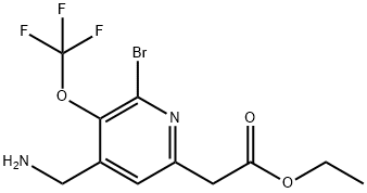 Ethyl 4-(aminomethyl)-2-bromo-3-(trifluoromethoxy)pyridine-6-acetate Structure