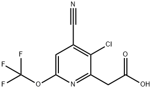 3-Chloro-4-cyano-6-(trifluoromethoxy)pyridine-2-acetic acid Structure