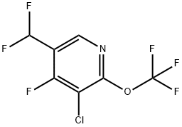 3-Chloro-5-(difluoromethyl)-4-fluoro-2-(trifluoromethoxy)pyridine Structure