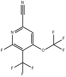 6-Cyano-2-fluoro-4-(trifluoromethoxy)-3-(trifluoromethyl)pyridine Structure