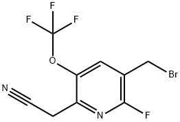 3-(Bromomethyl)-2-fluoro-5-(trifluoromethoxy)pyridine-6-acetonitrile Structure