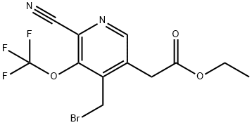 Ethyl 4-(bromomethyl)-2-cyano-3-(trifluoromethoxy)pyridine-5-acetate Structure