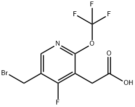 5-(Bromomethyl)-4-fluoro-2-(trifluoromethoxy)pyridine-3-acetic acid Structure