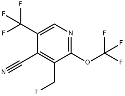 4-Cyano-3-(fluoromethyl)-2-(trifluoromethoxy)-5-(trifluoromethyl)pyridine Structure