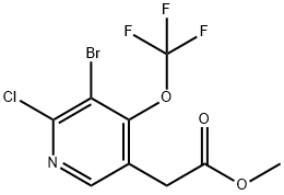 Methyl 3-bromo-2-chloro-4-(trifluoromethoxy)pyridine-5-acetate Structure