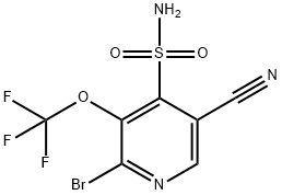 2-Bromo-5-cyano-3-(trifluoromethoxy)pyridine-4-sulfonamide Structure