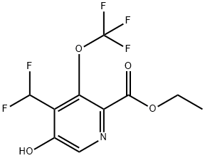 Ethyl 4-(difluoromethyl)-5-hydroxy-3-(trifluoromethoxy)pyridine-2-carboxylate Structure