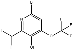 6-Bromo-2-(difluoromethyl)-3-hydroxy-4-(trifluoromethoxy)pyridine Structure