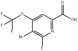 3-Bromo-2-fluoro-4-(trifluoromethoxy)pyridine-6-carboxylic acid Structure