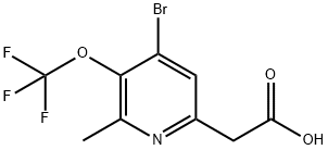 4-Bromo-2-methyl-3-(trifluoromethoxy)pyridine-6-acetic acid Structure