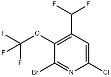 2-Bromo-6-chloro-4-(difluoromethyl)-3-(trifluoromethoxy)pyridine Structure