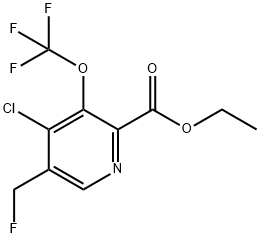 Ethyl 4-chloro-5-(fluoromethyl)-3-(trifluoromethoxy)pyridine-2-carboxylate Structure