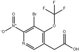 3-Bromo-2-nitro-4-(trifluoromethoxy)pyridine-5-acetic acid Structure