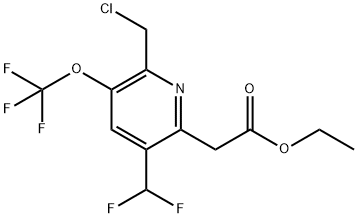 Ethyl 2-(chloromethyl)-5-(difluoromethyl)-3-(trifluoromethoxy)pyridine-6-acetate Structure