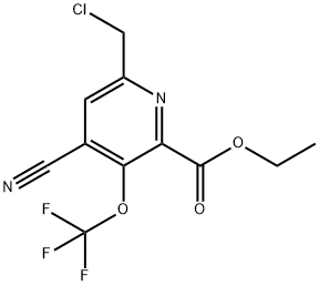 Ethyl 6-(chloromethyl)-4-cyano-3-(trifluoromethoxy)pyridine-2-carboxylate Structure