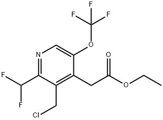 Ethyl 3-(chloromethyl)-2-(difluoromethyl)-5-(trifluoromethoxy)pyridine-4-acetate Structure