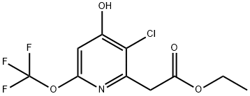 Ethyl 3-chloro-4-hydroxy-6-(trifluoromethoxy)pyridine-2-acetate Structure