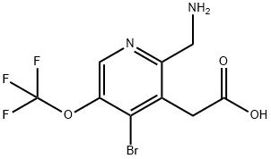 2-(Aminomethyl)-4-bromo-5-(trifluoromethoxy)pyridine-3-acetic acid Structure