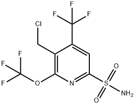 3-(Chloromethyl)-2-(trifluoromethoxy)-4-(trifluoromethyl)pyridine-6-sulfonamide Structure