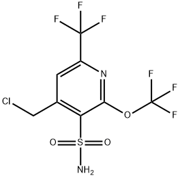 4-(Chloromethyl)-2-(trifluoromethoxy)-6-(trifluoromethyl)pyridine-3-sulfonamide Structure