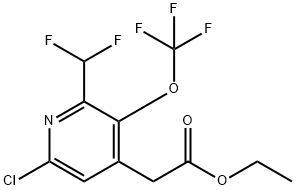 Ethyl 6-chloro-2-(difluoromethyl)-3-(trifluoromethoxy)pyridine-4-acetate Structure