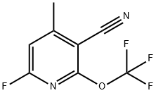 3-Cyano-6-fluoro-4-methyl-2-(trifluoromethoxy)pyridine Structure