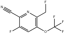 2-Cyano-3-fluoro-6-(fluoromethyl)-5-(trifluoromethoxy)pyridine Structure